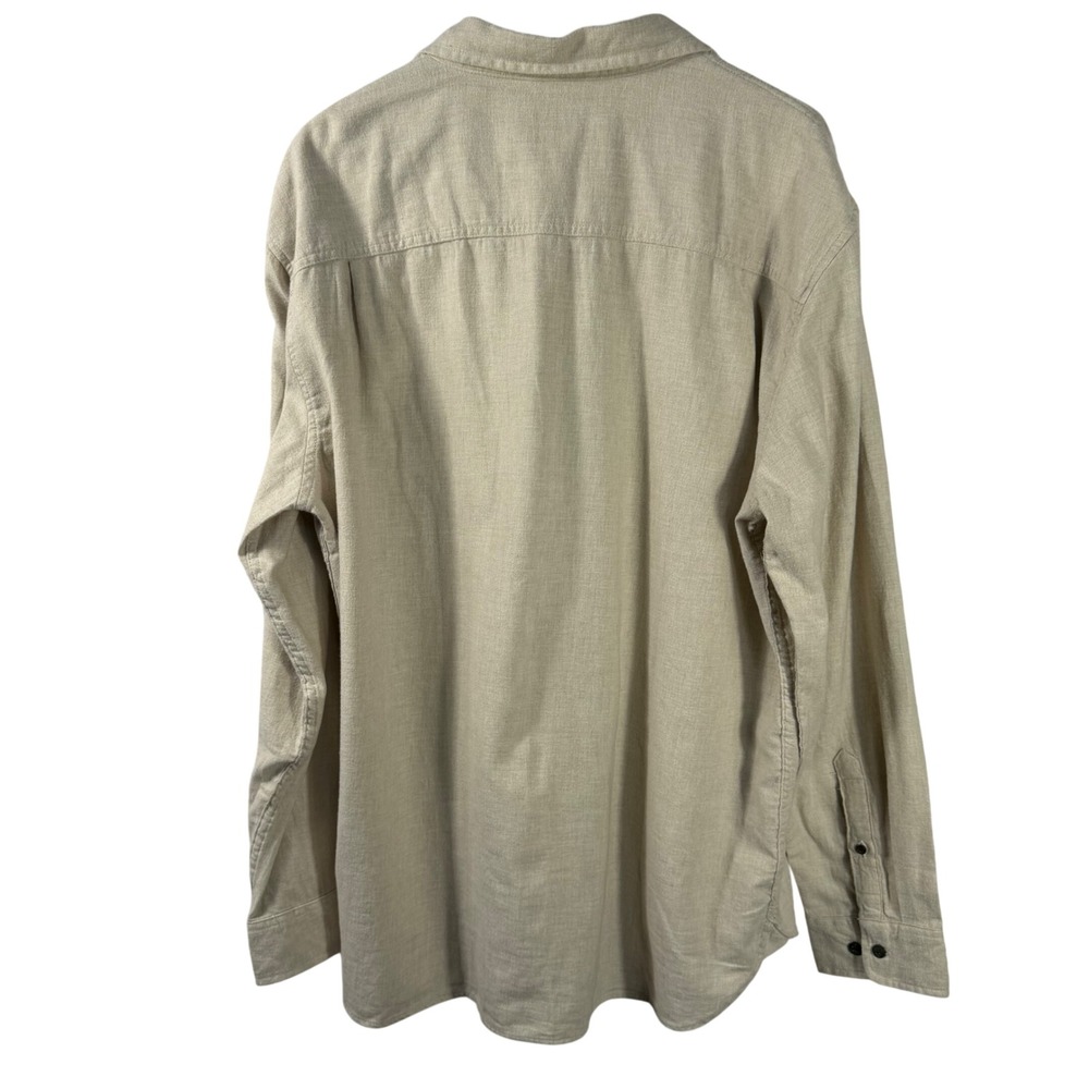 Mutual Weave Beige Button Up Shirt Men's XXL Long Sleeve Woven 100% Cotton - Picture 11 of 13